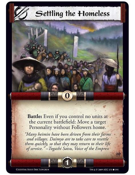 Settling the Homeless (Español)  - Battle: Even if you control no units at the current battlefield: Move a target Personality wi