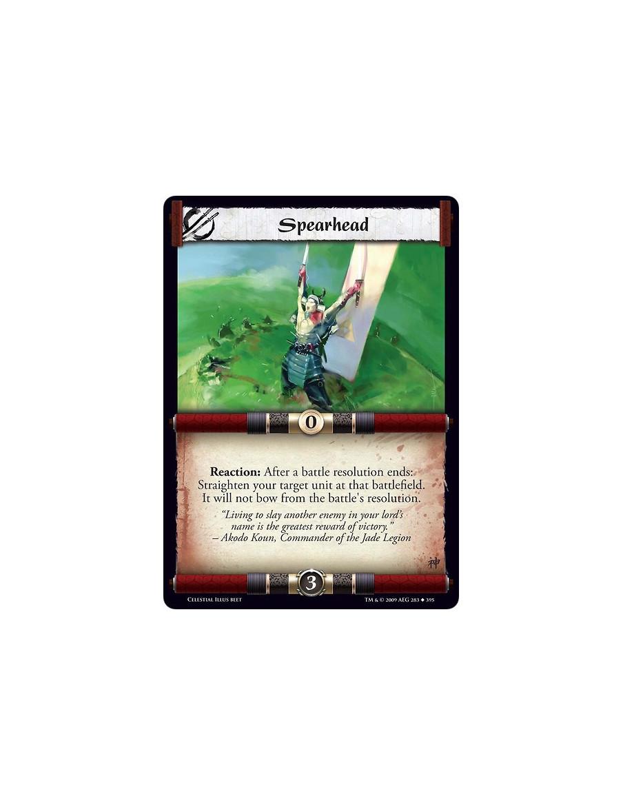 Spearhead (Spanish)  - Reaction: After a battle resolution ends: Straighten your target unit at that battlefield. It will not bo