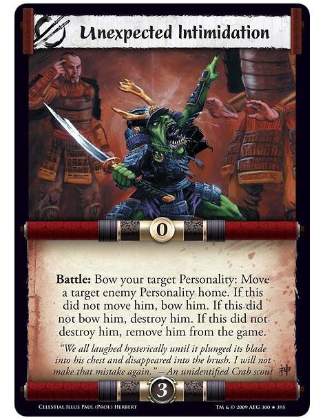 Unexpected Intimidation (Español)  - Battle: Bow your target Personality: Move a target enemy Personality home. If this did not 