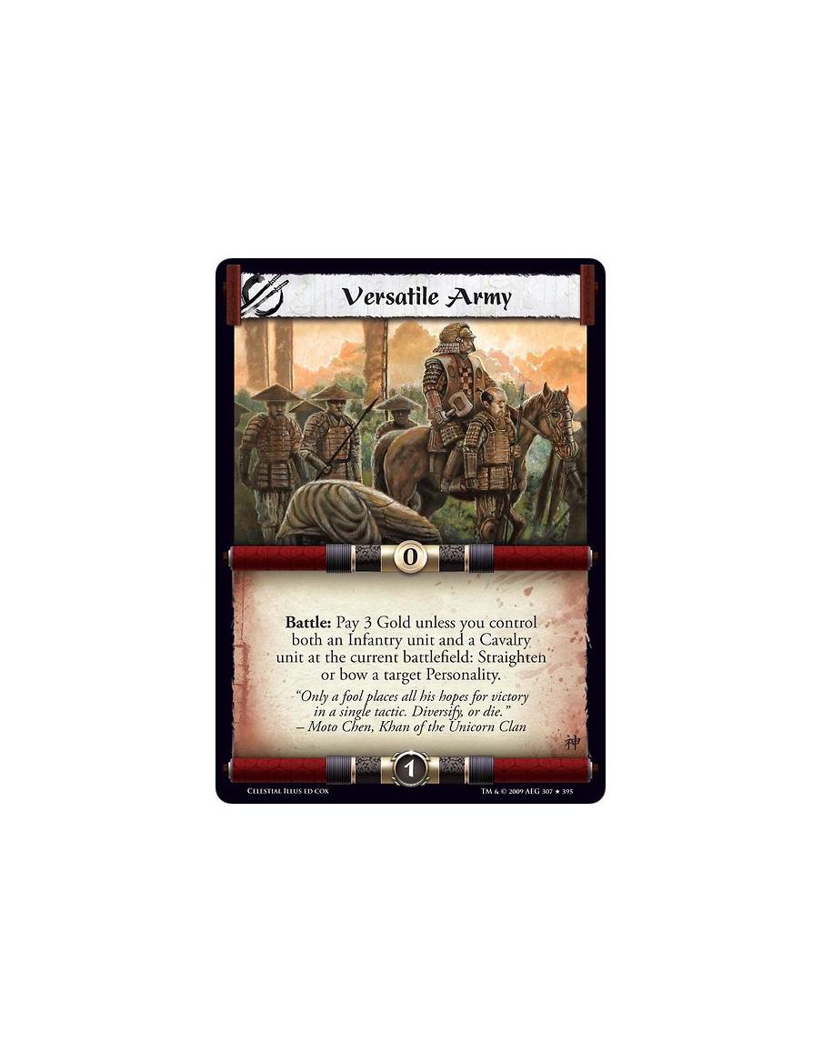 Versatile Army  - Battle: Pay 3 Gold unless you control both an Infantry unit and a Cavalry unit at the current battlefield: Str