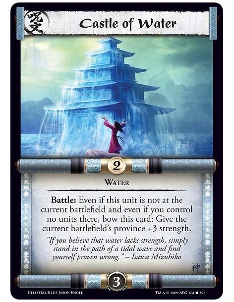 Castle of Water  - Water Battle: Even if this unit is not at the current battlefield and even if you control no units there, bow