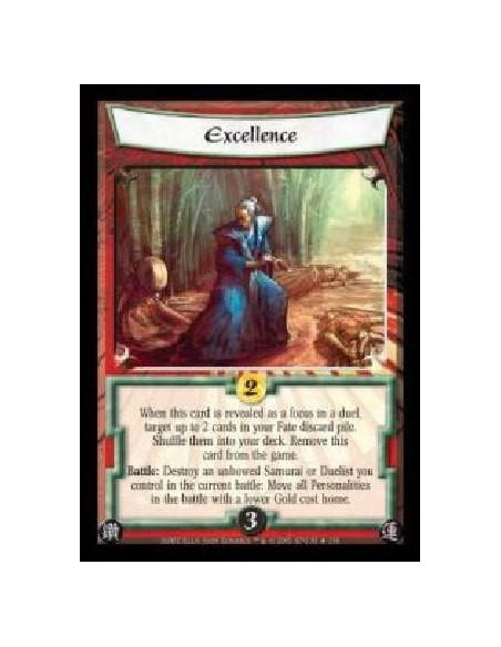 Excellence  - When this card is revealed as a focus in a duel, target up to 2 cards in your Fate discard pile. Shuffle them into