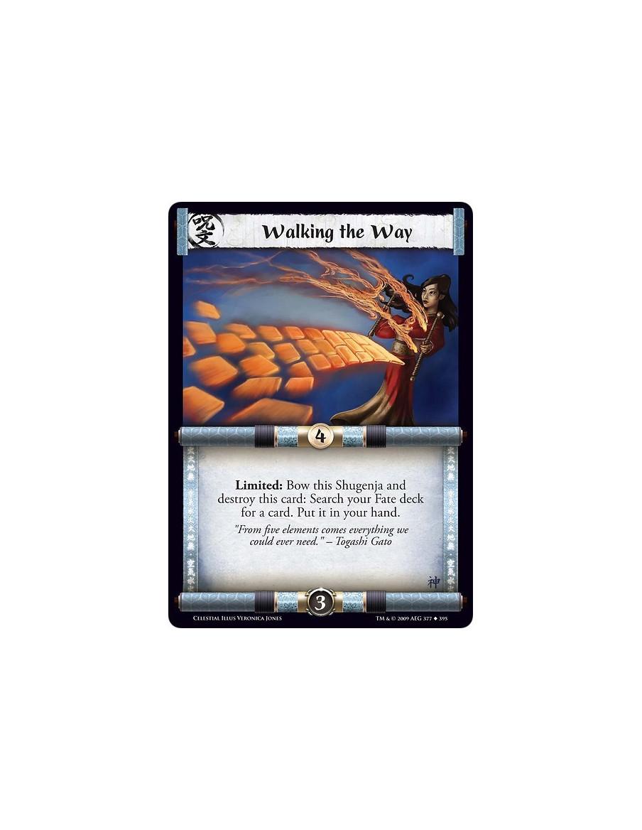 Walking the Way (Spanish)  - Limited: Bow this Shugenja and destroy this card: Search your Fate deck for a card. Put it in your 