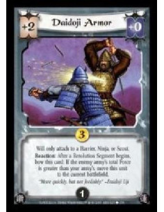 Daidoji Armor (Spanish Language)  - Will only attach to a Harrier, Ninja, or Scout. Reaction: After a Resolution Segment begins 