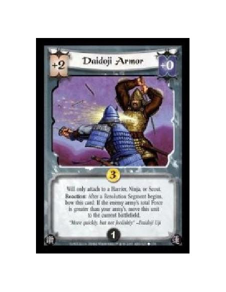 Daidoji Armor (Idioma Español)  - Will only attach to a Harrier, Ninja, or Scout. Reaction: After a Resolution Segment begins bo