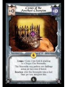 Crown of the Amethist Champion  - Unique · Costs 2 less Gold if attaching to a Dragon Clan Personality. This Personality may per