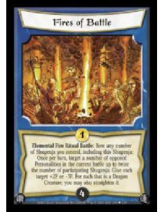 Fires of Battle  - Elemental Fire Ritual Battle: Bow any number of Shugenja you control, including this Shugenja: Once per turn,