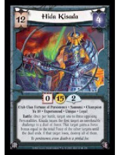 Hida Kisada Exp FOIL (Spanish)  - Crab Clan Fortune of Persistence · Samurai · Champion · Yu 10 · Experienced · Unique · Loyal. 
