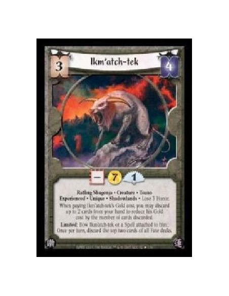 Ikm'atch-tek Exp FOIL  - Ratling Shugenja · Creature · Tsuno · Experienced · Unique · Shadowlands · Lose 3 Honor. When paying Ik