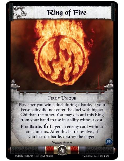 Ring of Fire  - Fire • Unique










Play after you win a duel during a battle, if your Personality did not enter the duel wi