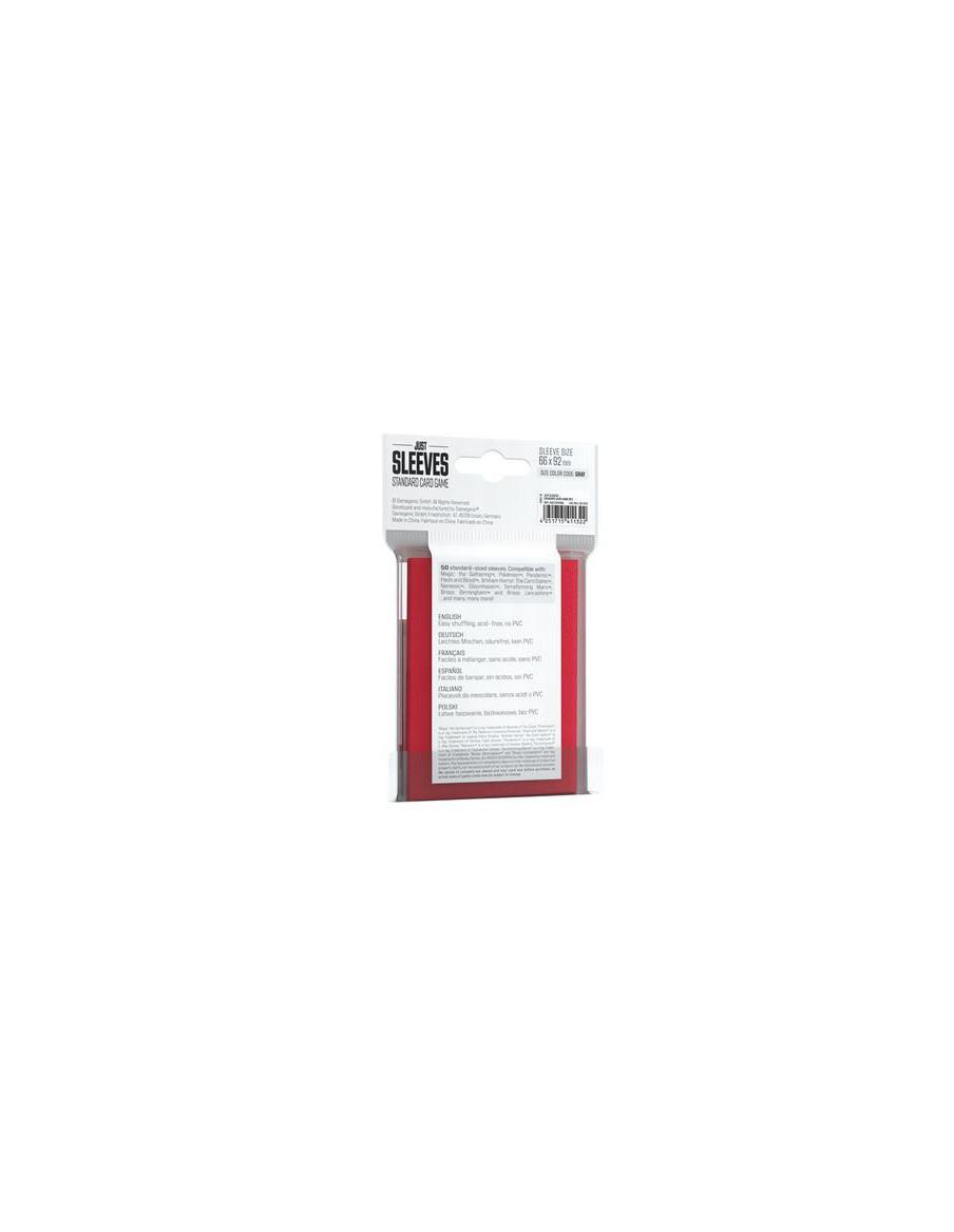Fundas Rojas Just Sleeves Estandar (66x92)(50)  - Fáciles de barajar, sin ácidos, sin PVC. 
50 standard-sized sleeves. Compatibl