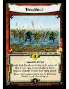 Beachhead  - Immediate TerrainBattle: Each Naval card in this battle gains +1F. This Terrain may be played while a Naval Invasio