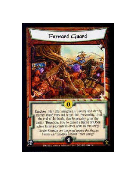 Forward Guard  - Reaction: Play after assigning a Cavalry unit during Infantry Maneuvers and target that Personality. Until the 