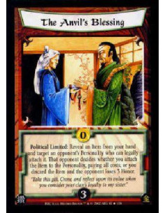 The Anvil's Blessing FOIL  - Political Limited: Reveal an Item from your hand and target an opponent's Personality who can legal