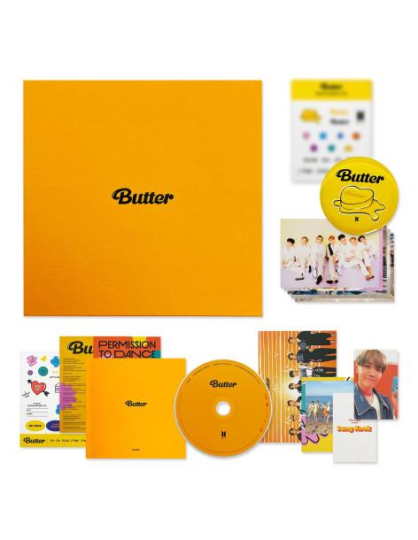 BTS - Single (BUTTER)  - BTS - Single [BUTTER]2 Versiones:  Cream (amarilla), Peaches (naranja)Este single de BTS contiene:- CD- 2