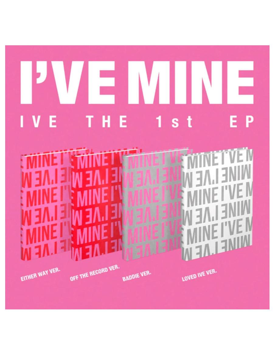 IVE- I've Mine (1st EP Album)  - IVE- I've Mine (1st EP Album)Either Way (fondo rosa, letras rojas); Off the Record (fondo rojo,