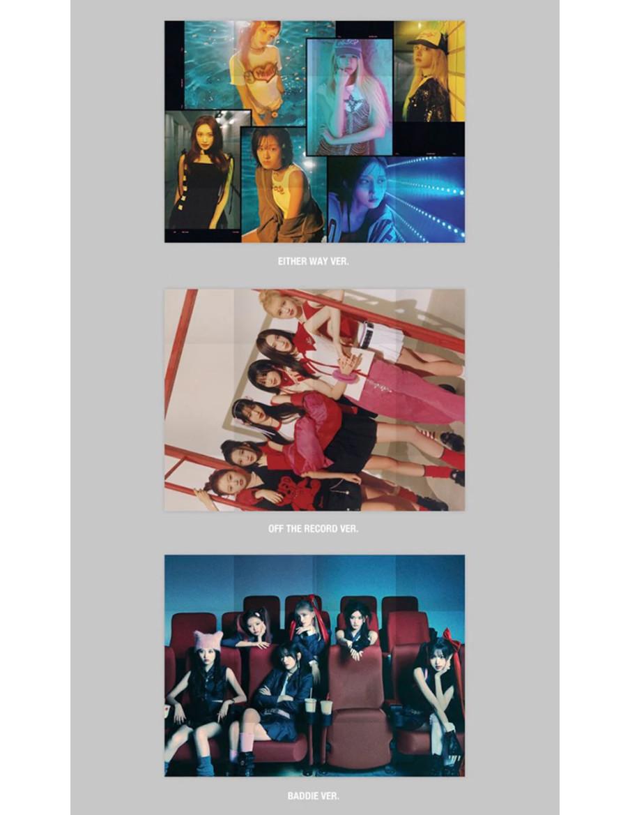 IVE- I've Mine (1st EP Album)  - IVE- I've Mine (1st EP Album)Either Way (fondo rosa, letras rojas); Off the Record (fondo rojo,