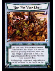 Run For Your Lives!  - Until your Events Phase two turns from now, Fear effects send their targeted units home in addition to pr