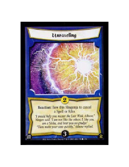 Unraveling  - Reaction: Bow this Shugenja to cancel a Spell or Kiho. 