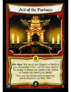 Aid of the Fortunes  - Kiho Open: Bow one of your Shugenja or Monks to give a Personality a Force and Chi bonus equal to the num
