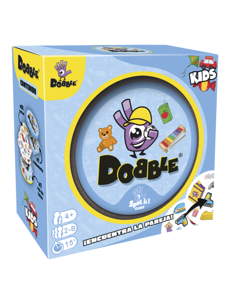 Dobble Kids  - Dobble Kids, un juego de cartas que incluye 55 cartas, más de 50 símbolos e instrucciones. Un juego que consiste 