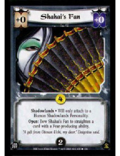 Shahai's Fan  - Shadowlands * Will only attach to a Human Shadowlands Personality.Open: Bow Shahai's Fan to straighten a card wi