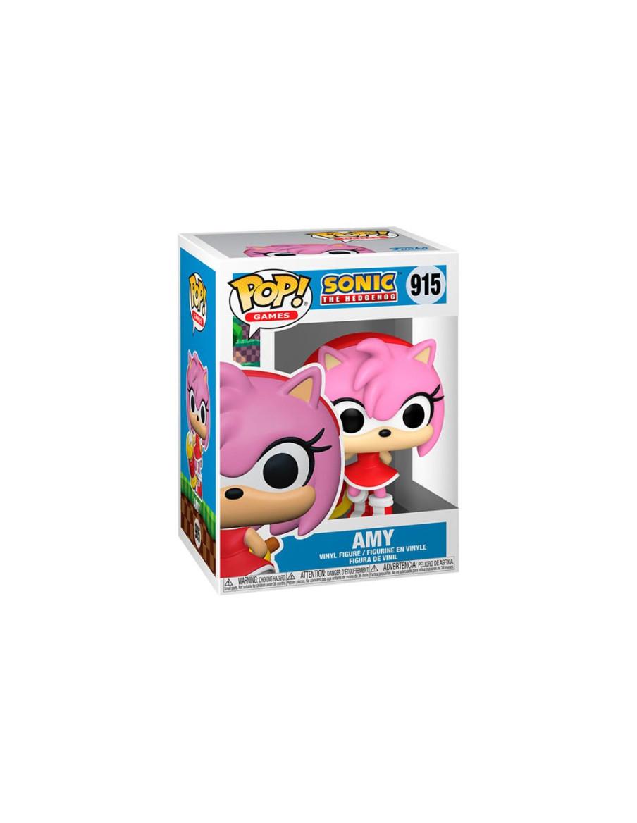 Funko Pop Amy Rose. Sonic the Hedgehog  - Figura de aprocimadamente 10 centímetros de alto del personaje de Amy del videojuego d