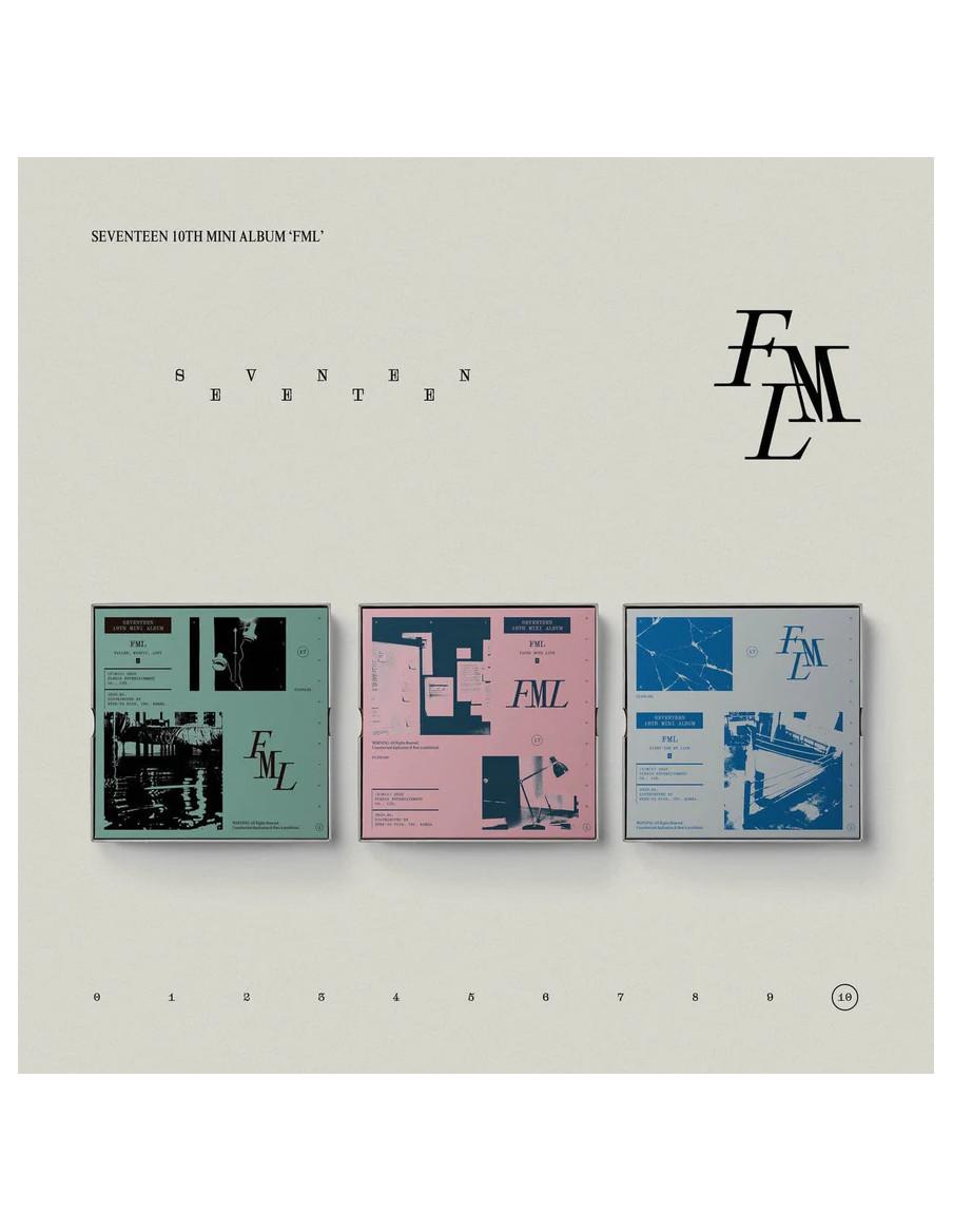 SEVENTEEN - FML (10th Mini Album)  - SEVENTEEN - FML (10th Mini Album)3 Versiones: A - Verde, B - Rosa, C - GrisContenido- Libro
