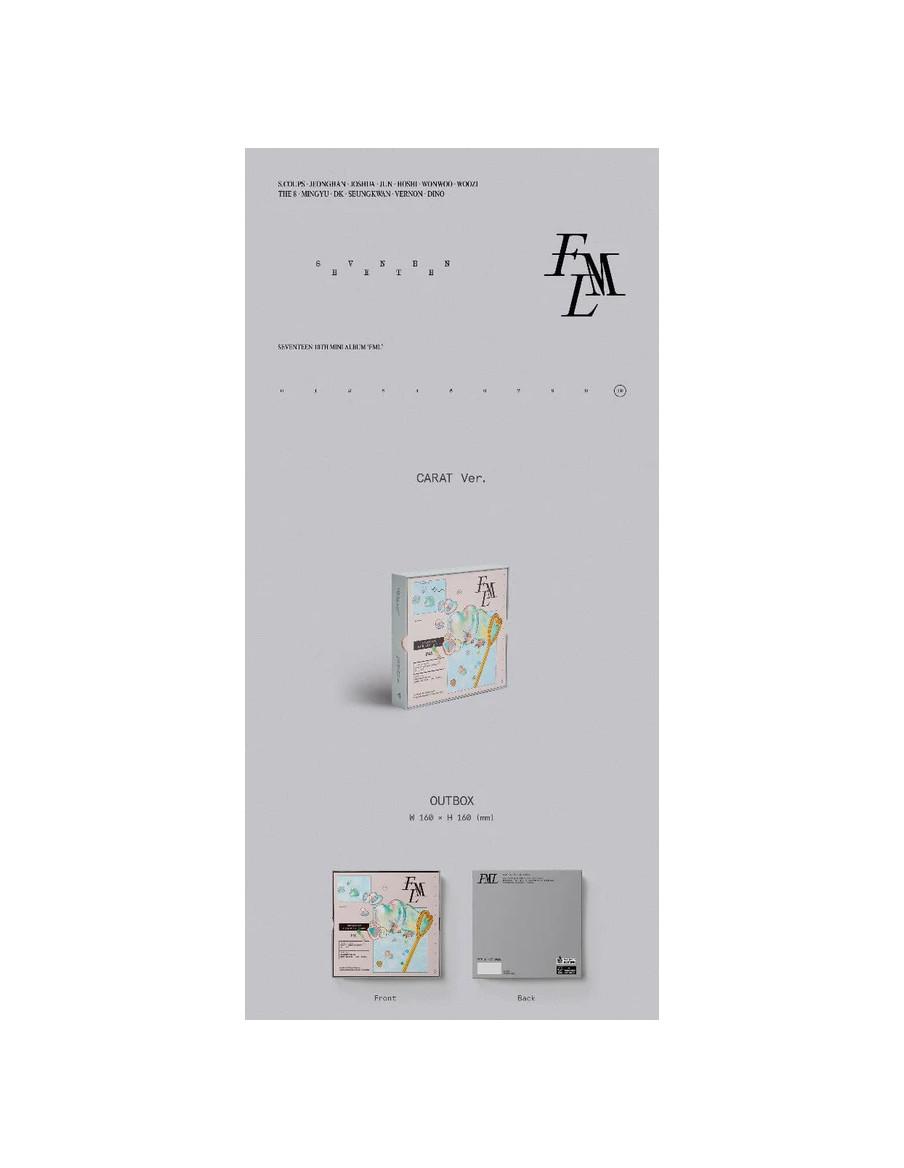 SEVENTEEN - FML (10th Mini Album) CARAT ver.  - SEVENTEEN - FML (10th Mini Album)CARAT Ver.Contenido
- Carpeta de tapa dura + fo
