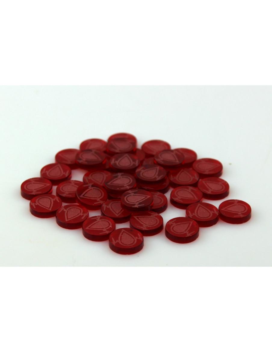 VTES. Bolsa 40 Tokens Gota (Rojo)  - VTES. Bolsa 40 Tokens Gota (Rojo)