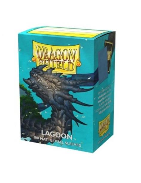 Dragon Shield Standard Size Sleeves (63x88mm) - Lagoon Dual Mate (100)  - Compatible with Magic The Gathering, Pokémon TCG, Digi