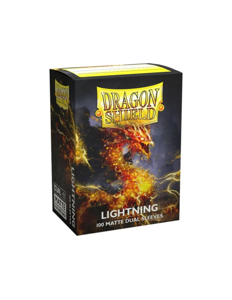 Dragon Shield Standard Size Sleeves (63x88mm) - Lightning Dual Mate (100)  - Compatible with Magic The Gathering, Pokémon TCG, D
