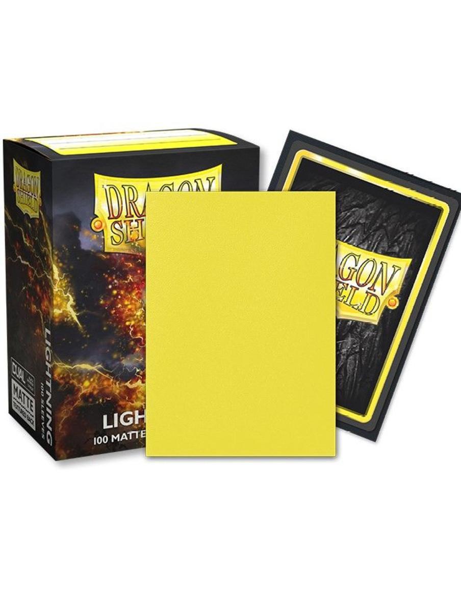 Dragon Shield Standard Size Sleeves (63x88mm) - Lightning Dual Mate (100)  - Compatible with Magic The Gathering, Pokémon TCG, D