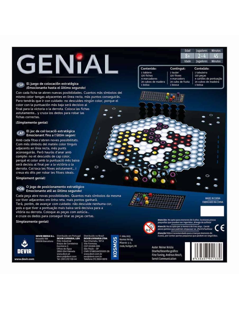 Genial. Juego de Mesa  - Genial es un juego de tablero imaginativo, de reglas sencillas y fácil aprendizaje. Genial es un increí