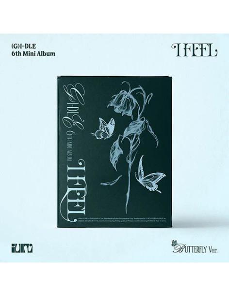 (G)I-DLE - I Feel (6th Mini Album)  - (G)I-DLE - I Feel (6th Mini Album)
3 versiones: Queen (naipe) / Butterfly (flor y mariposa 2