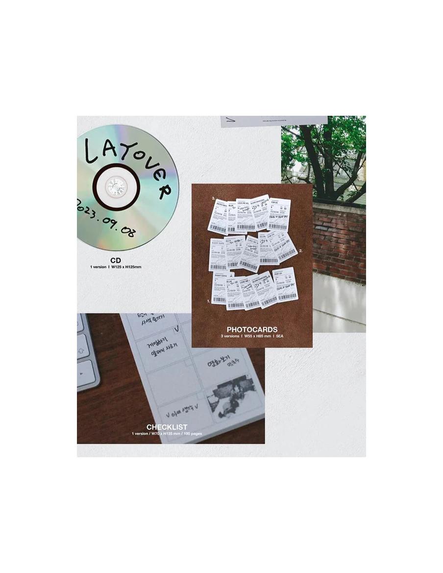BTS - V - Layover (1st Solo Album)  - Libro fotográfico A (124 páginas)Fotolibro B de 20 páginasLibro de letras (12 páginas)2 Po