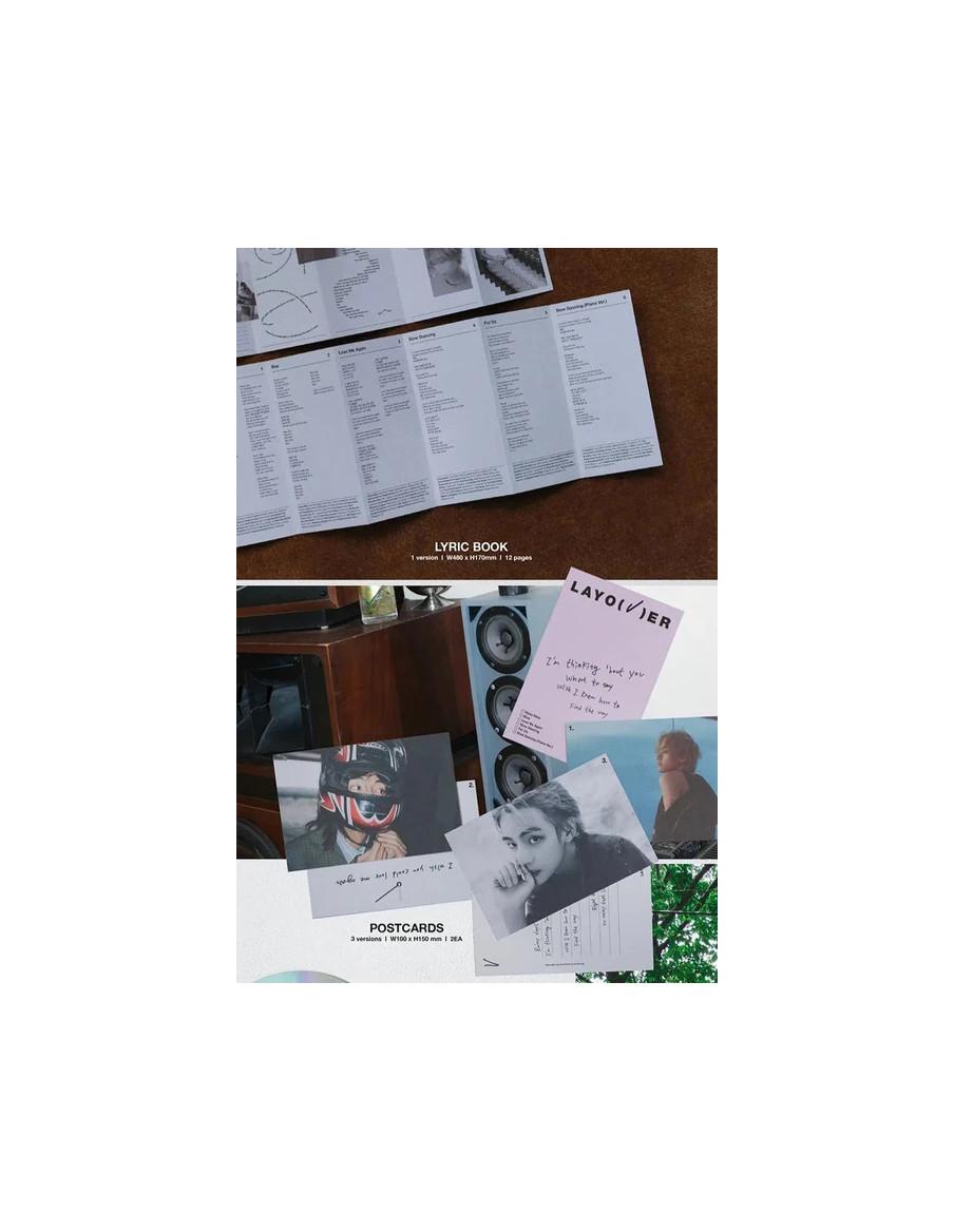 BTS - V - Layover (1st Solo Album)  - Libro fotográfico A (124 páginas)Fotolibro B de 20 páginasLibro de letras (12 páginas)2 Po
