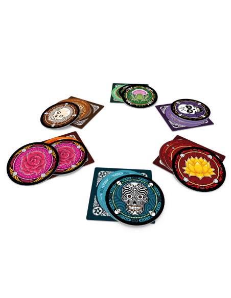 Skull  - COLOCA, APUESTA, MIENTE
¿A cuántos discos les puedes dar la vuelta antes de revelar una calavera?Skull es un juego de f