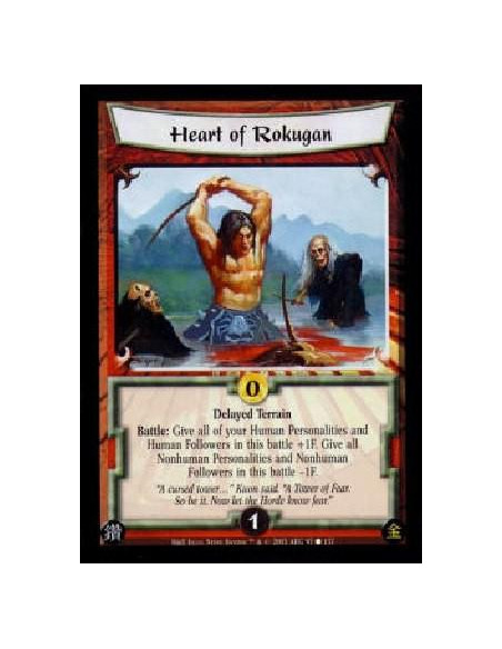 Heart of Rokugan  - Delayed TerrainBattle: Give all of your Human Personalities and Human Followers in this battle +1F. Give all