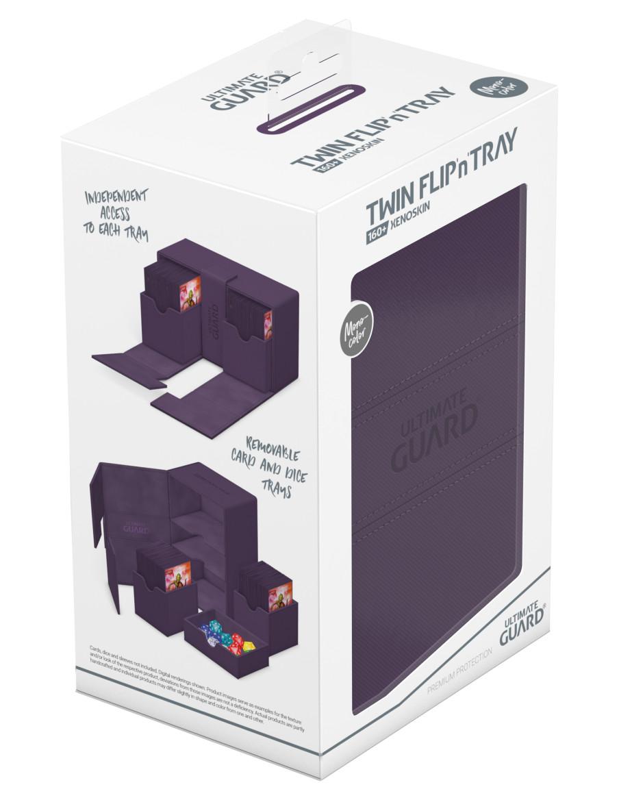 Twin Flip'n'Tray Deck Case 160+ Standard Size XenoSkin Violet Monocolor. Ultimate Guard  - 