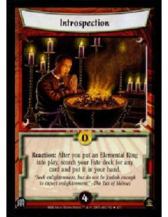 Introspection FOIL  - Reaction: After you put an Elemental Ring into play, search your Fate deck for any card and put it in your