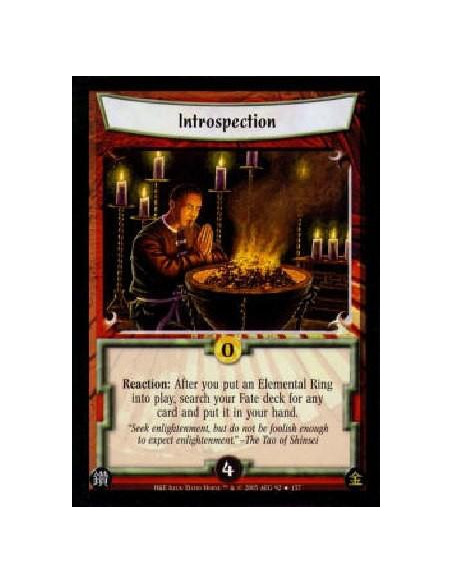 Introspection FOIL  - Reaction: After you put an Elemental Ring into play, search your Fate deck for any card and put it in your