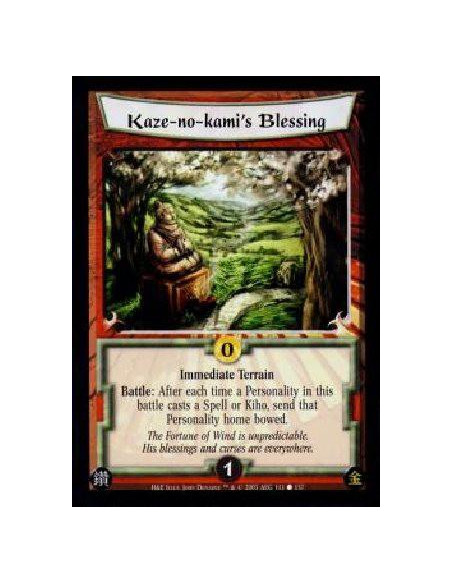 Kaze-no-kami's Blessing  - Immediate Terrain Battle: After each time a Personality in this battle casts a Spell or Kiho, send th