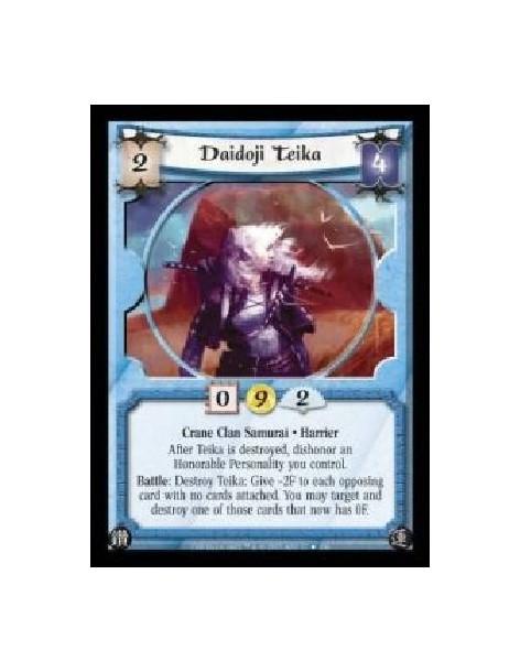 Daidoji Teika (Spanish)  - Crane Clan Samurai · Harrier. After Teika is destroyed, dishonor an Honorable Personality you control