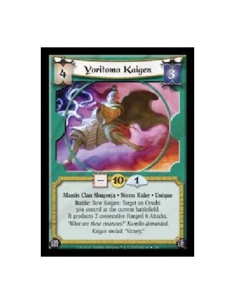 Yoritomo Kaigen (Español)  - Mantis Clan Shugenja · Storm Rider · Unique. Battle: Bow Kaigen: Target an Orochi you control at th