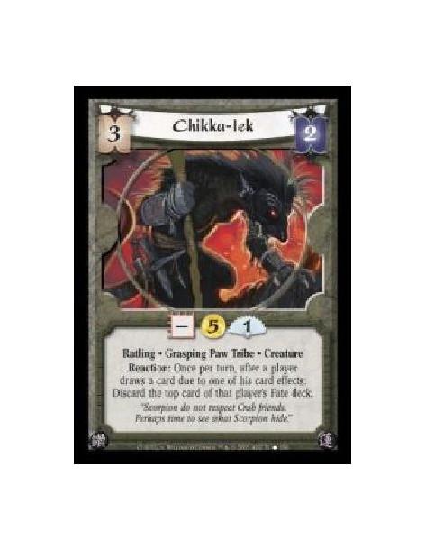 Chikka-tek (Spanish)  - Ratling · Grasping Paw Tribe · Creature. Reaction: Once per turn, after a player draws a card due to one