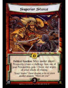 Superior Stance FOIL  - Political Reaction: When another player's Personality refuses a challenge from one of your Personalities