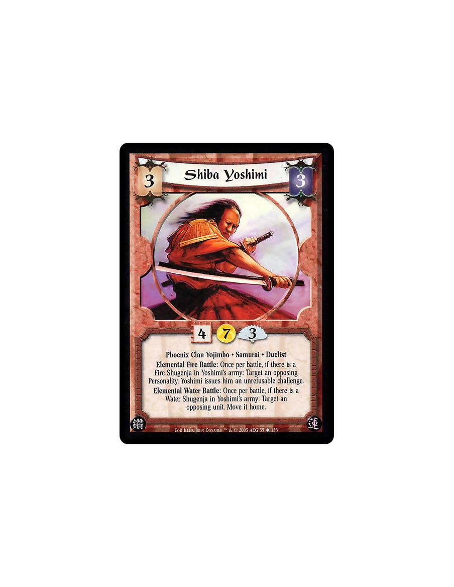 Shiba Yoshimi (Español)  - Phoenix Clan Yojimbo · Samurai · Duelist. Elemental Fire Battle: Once per battle, if there is a Fire 