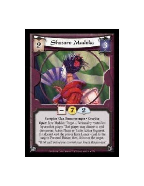 Shosuro Madoka FOIL (Español)  - Scorpion Clan Rumormonger · Courtier. Open: Bow Madoka: Target a Personality controlled by anot