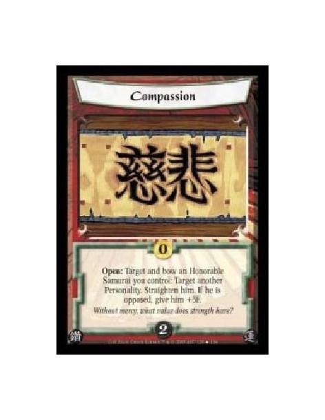 Compassion FOIL (Español)  - Open: Target and bow an Honorable Samurai you control: Target another Personality. Straighten him. 